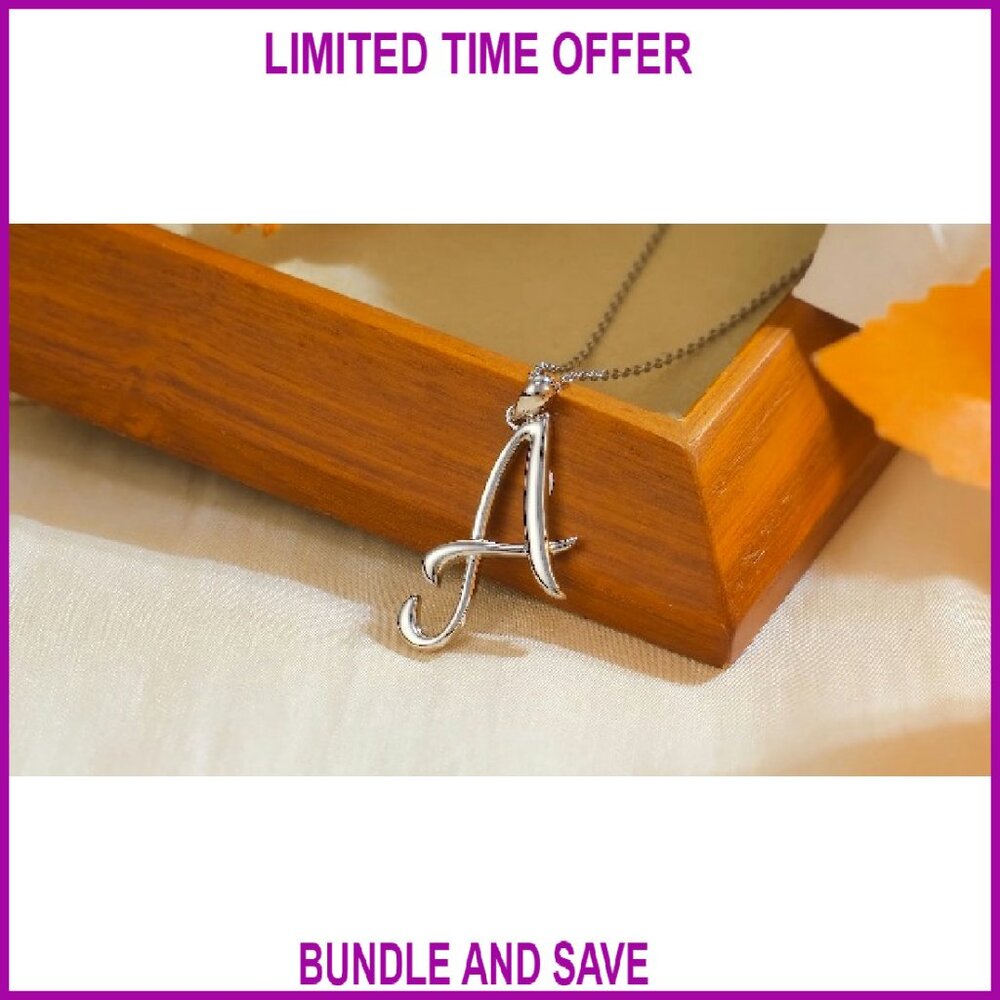 Sterling Silver Initial Necklace Adjustable Chain… - image 8